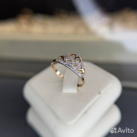 Золотое кольцо 585 пробы золотая корона