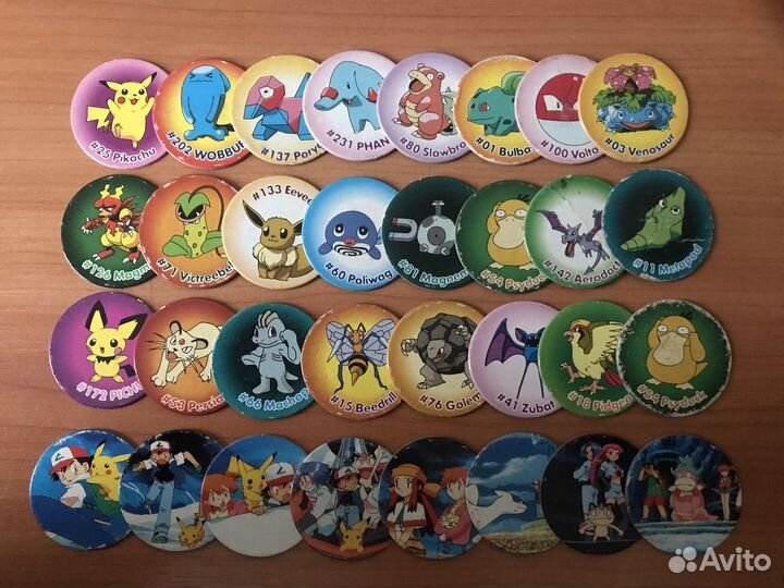 Фишки, сотки, кэпсы pokemon