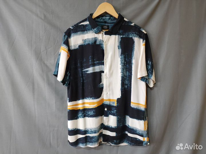 Рубашка с абстрактным принтом, короткий рукав, L