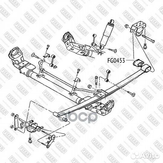 Сайлентблок задней рессоры FG0453 fixar