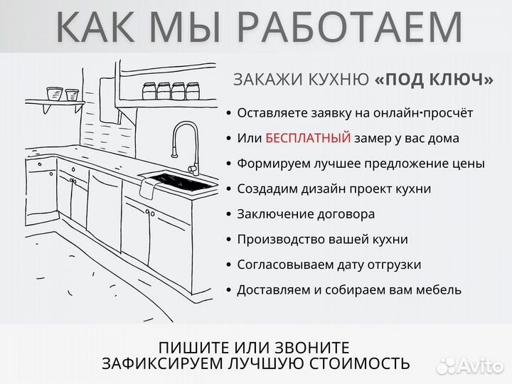 Кухонный гарнитур прямой на заказ