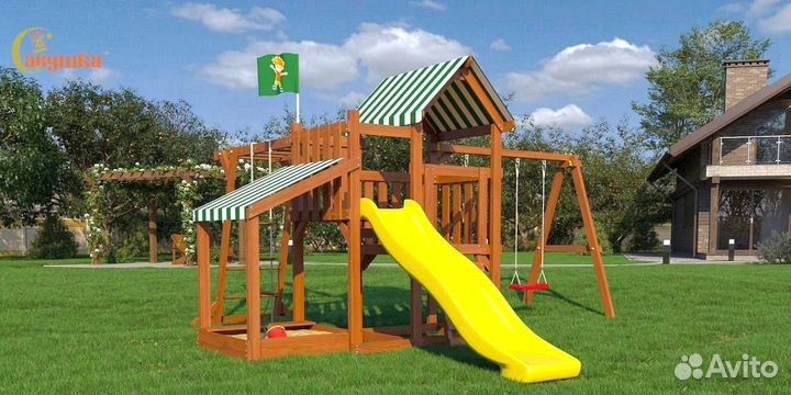 Игровая площадка Савушка TooSun 4 Plus с песочнице