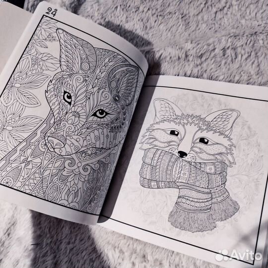 Раскраска антистресс лиса
