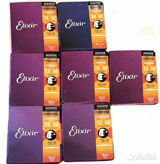 Струны для гитары (Elixir Nanoweb)
