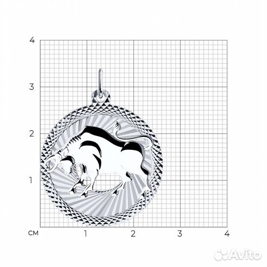 Серебряный кулон Телец