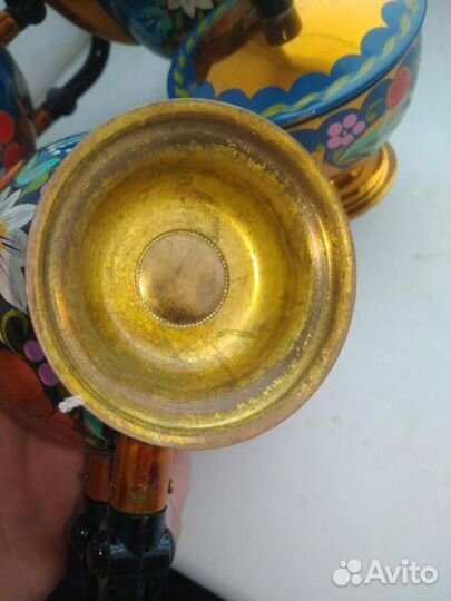 Кофейно-Чайный Набор. Красивая роспись.Металл СССР