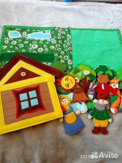 Сказка колобок. Книга из фетра. Ручная работа