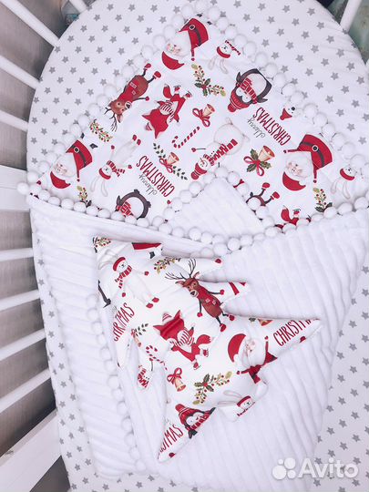 Белье постельное. Новогодний комплект детский