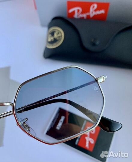 Очки Ray ban octagonal голубые