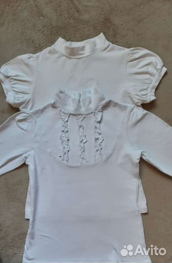 Блузки белые для девочки 128