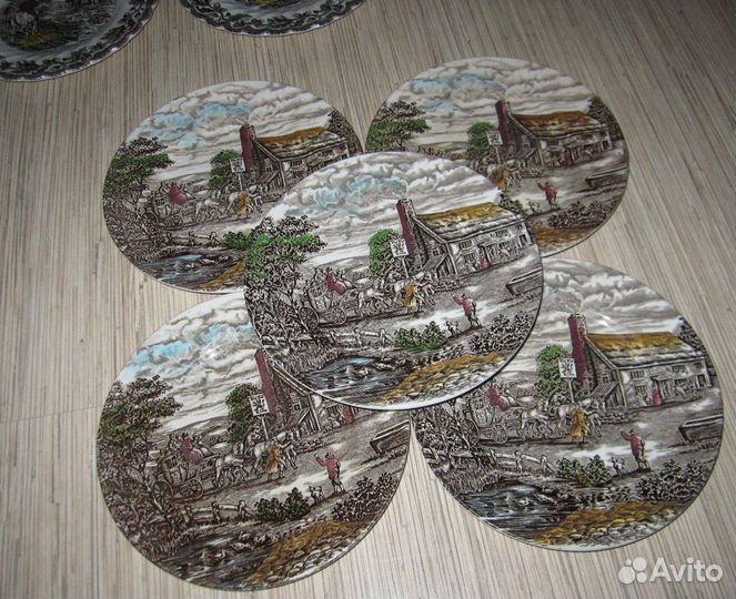 Тарелка коллекционная английская охота. Фарфор