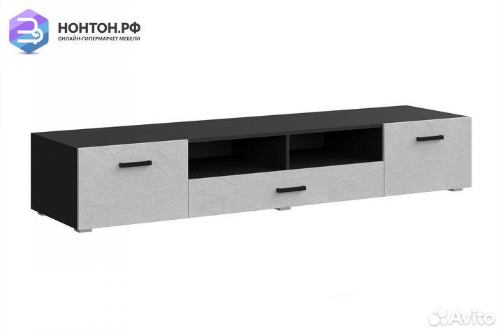 Тв-тумба Николь пластер бьянко / черный