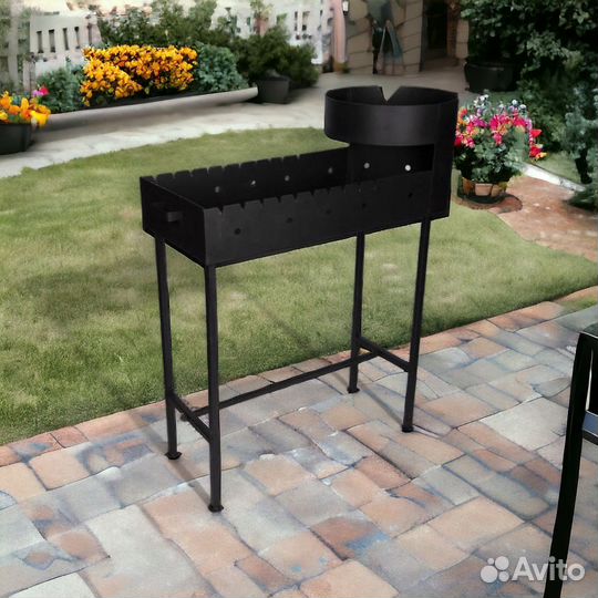 Мангал с очагом под чугунный казан 10 л 3 мм сталь