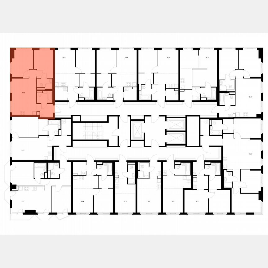2-к. квартира, 49,4 м², 5/20 эт.