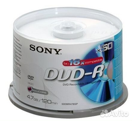 Продам новые диски 50 шт. Sony DVD-R 4,7Gb 16x