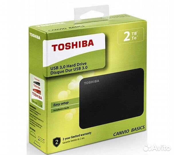 Внешний HDD Toshiba Canvio Basics 2Tb, черный (hdt