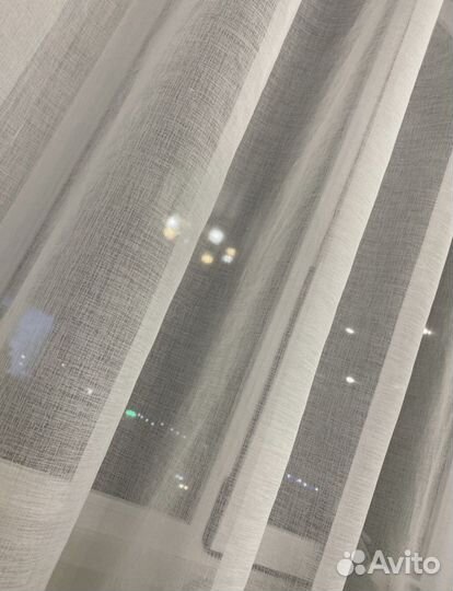 Тюль Лён новый на шторной ленте