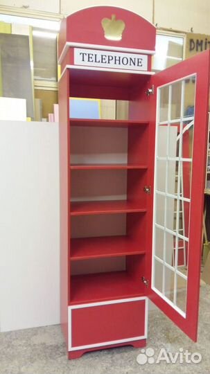 Красная Телефонная Будка Шкаф в детскую London-12