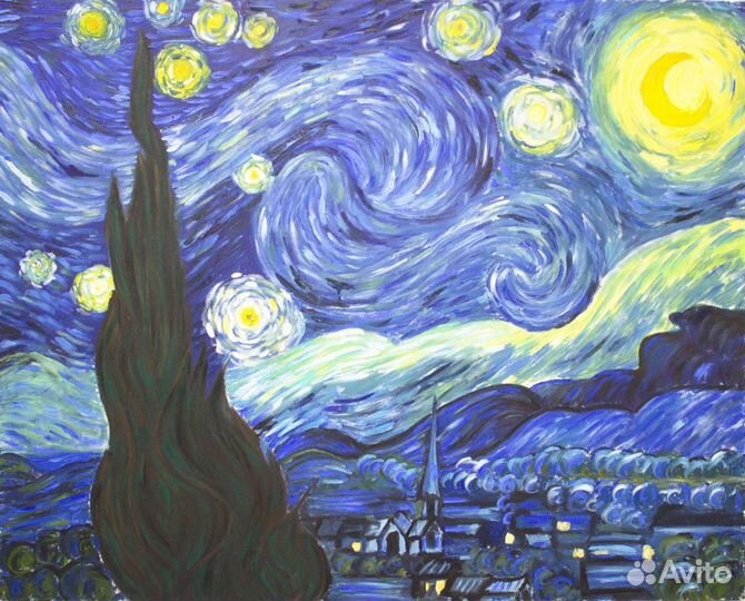Картина ван Гог, звездная ночь