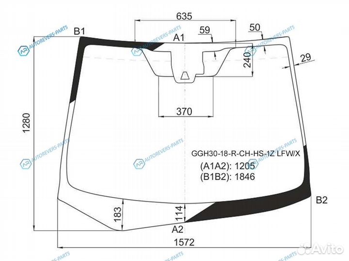GGH30-18-R-CH-HS-1Z lfwx Стекло лобовое + дз камер