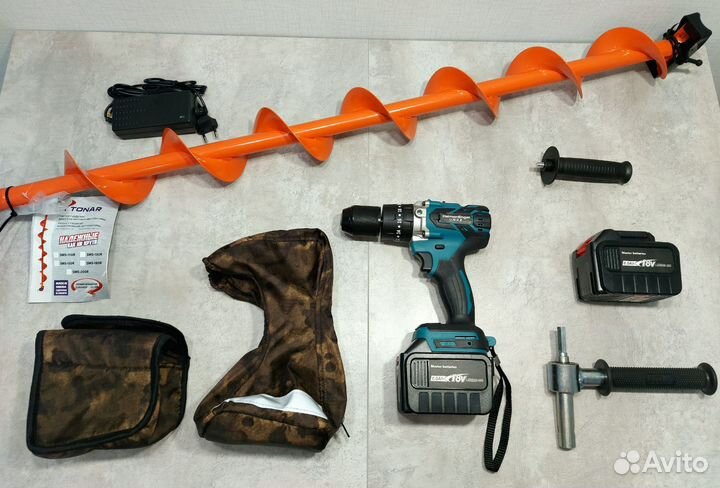 Ледобур Heimerdinger + Шнек Тонар Мотошторм 110мм