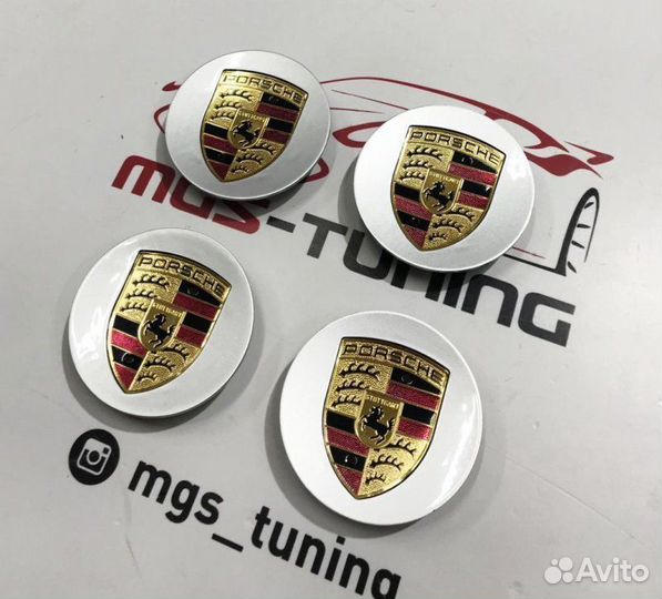 Колпачки в ступицы Porsche серые 76м. 4 шт