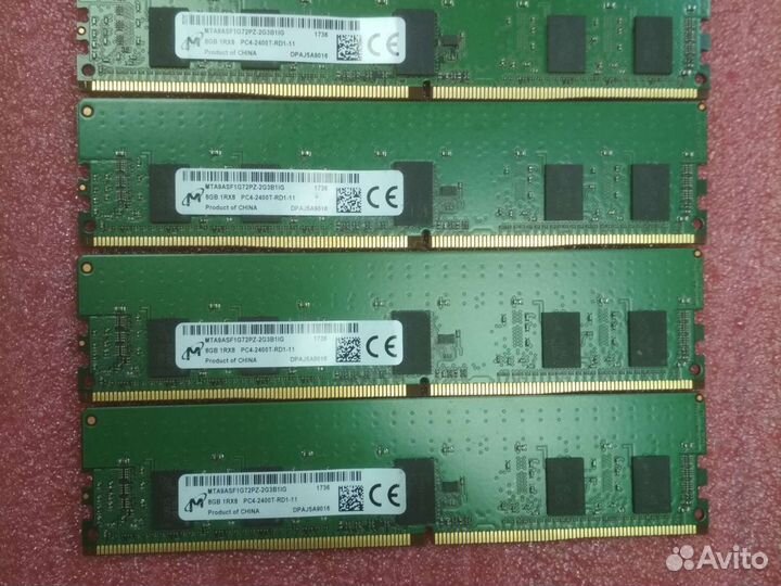 Озу 8gb DDR4 Micron mta9asf1g72pz-2G3B1 серверная