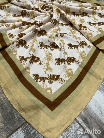 Кашемировый платок шаль Coach бежевый мягкий