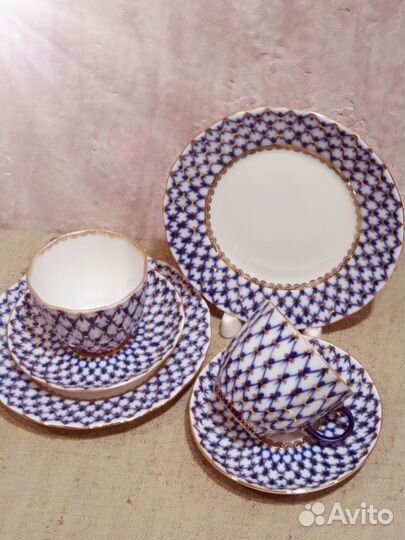 Кофейный сервиз Кобальтовая сетка