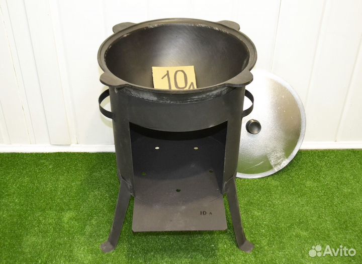 Казан чугунный 10л с печью