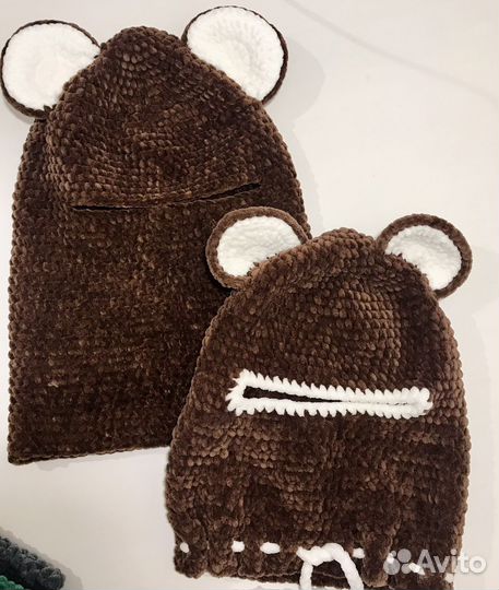 Балаклава плюшевая вязаная