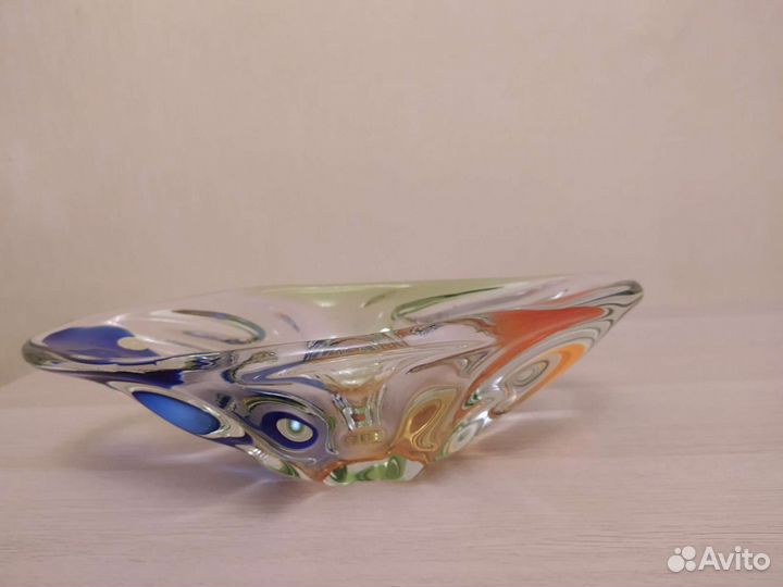 Ваза для фруктов Цветное стекло, Румыния