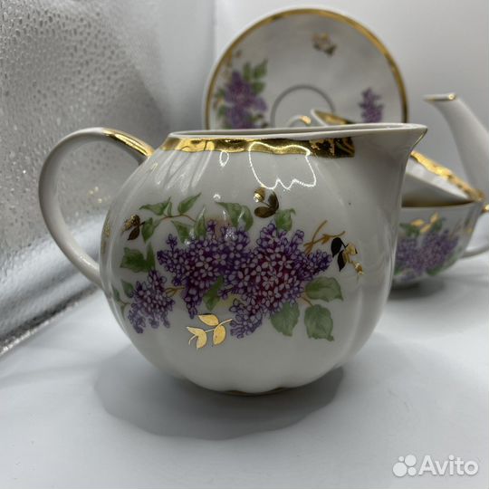 Чайный сервиз сирень Дулево 1968 г СССР (Сзр)