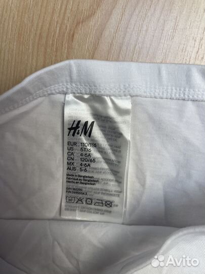 H&M Трусики с бантиком белые р. 110-116