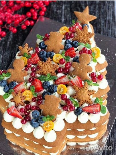 Открытый медовик ёлочка к новому году