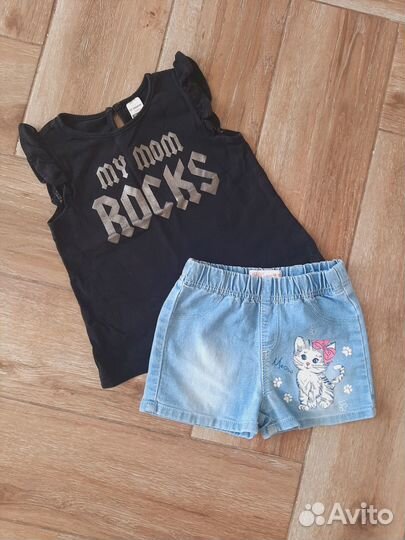 Футболка, шорты для девочки Размер 2 года