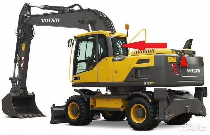 Стекло заднее на экскаватор Volvo EW
