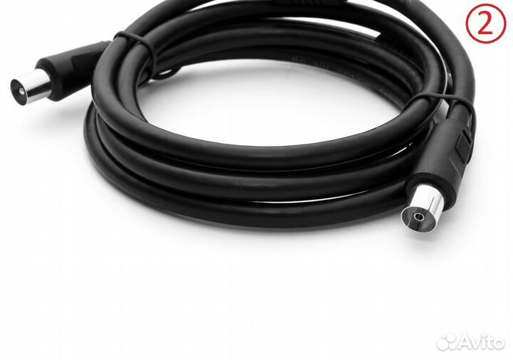 Кабель 2RCA-2RCA. Удлинитель тв штекер - тв гнездо