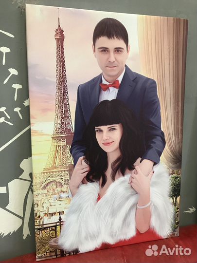 Портрет по фото на холсте