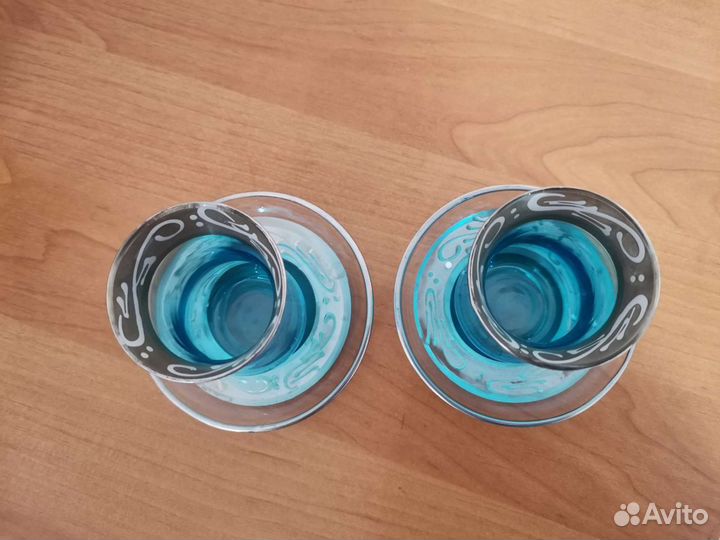 Турецкие стаканы для чая с блюдцами