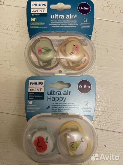 Новые Пустышки Philips Avent (0-6м) 2 шт оригинал