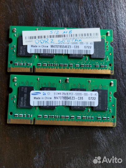 Оперативная память Sodimm Ddr2 512 mb Samsung