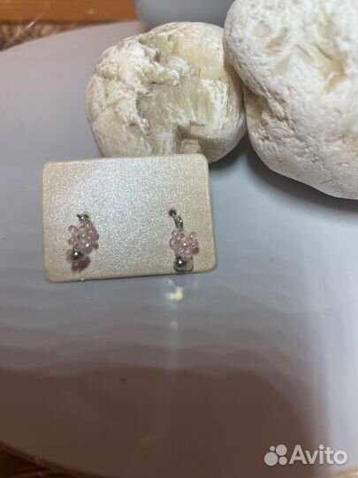 Серёжки из бисера цветочки