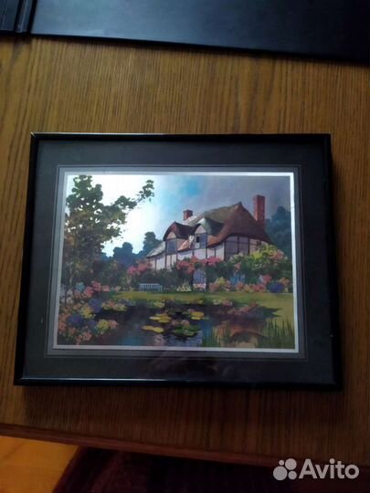 Картина-голография Домик у пруда