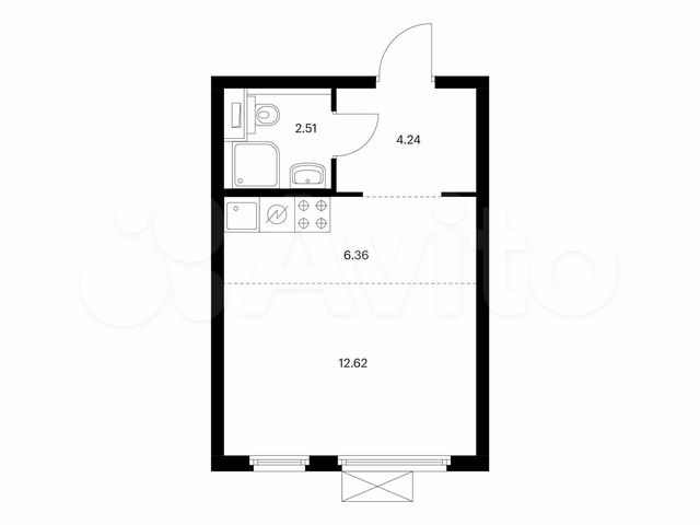 Квартира-студия, 25,7 м², 27/33 эт.
