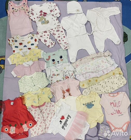 Пакет одежды для девочки от 0 до 8 месяцев
