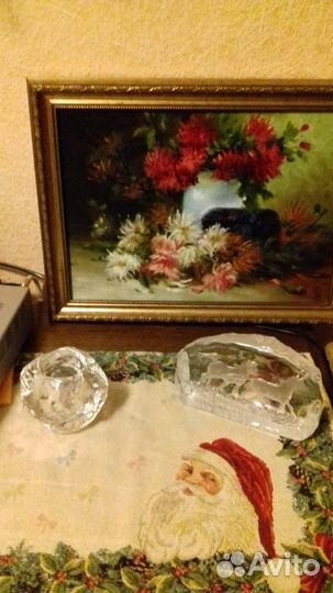 Подсвечник стекло, пластик, новыйгод,ледяной снежо