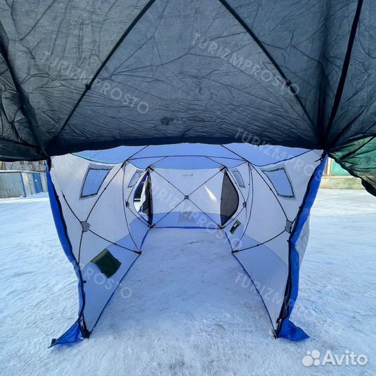 Зимняя палатку куб 200х400 трехслойная