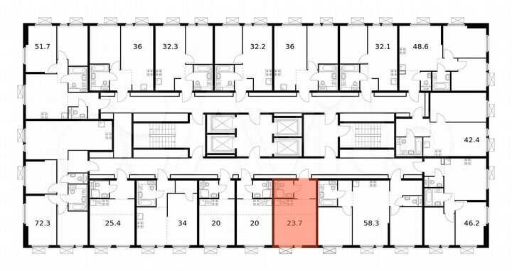 Квартира-студия, 23,7 м², 14/32 эт.