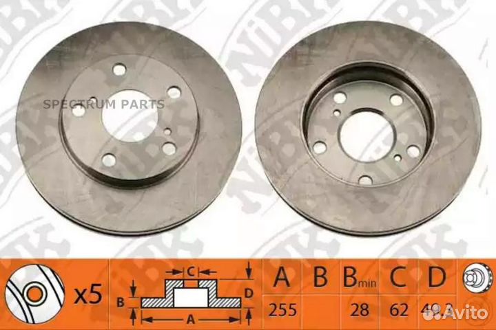 RN1008V Диск тормозной перед nibk RN1008